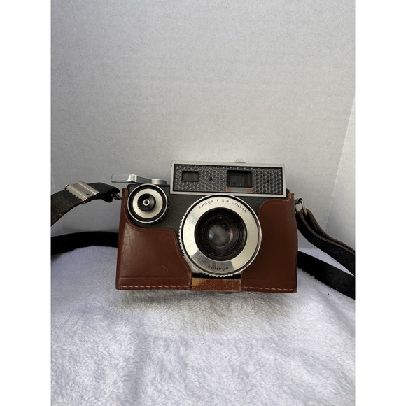 VTG Argus Autronic 35 Film Camera w/ Cintar ‎ In REAL Leather Cowhide Half Case